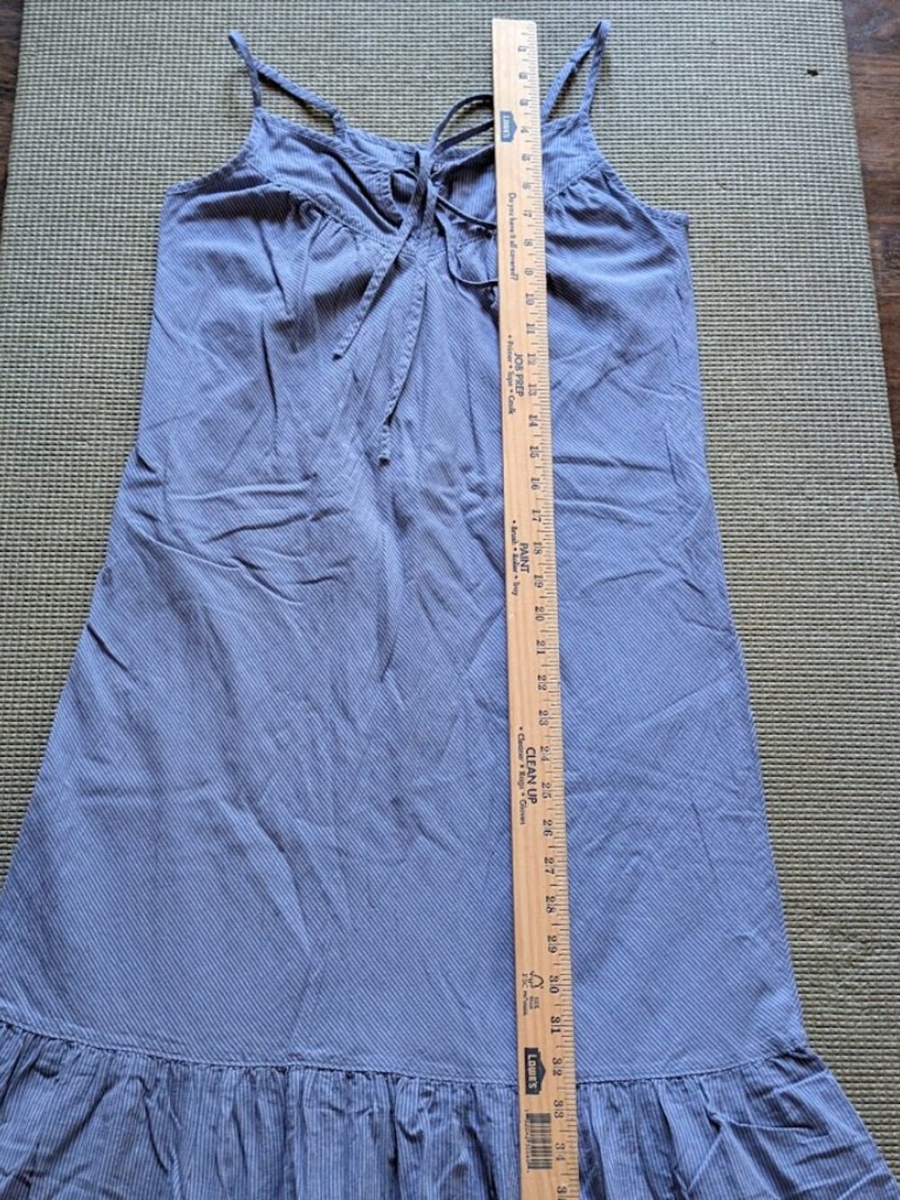 GAP 100% Cotton Blue Stripes Ruffle Hem Lightweight Lined Maxi Dress Size:XS - Picture 12 of 13